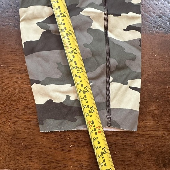 Lululemon Leggings Womens 14 Green Camo High Rise 7/8 Side Pockets Yoga Gym‎ - Picture 5 of 10